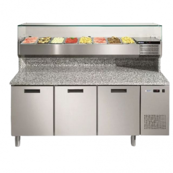Meuble de pr�paration � pizza 3 portes R�frig�r� AFINOX 