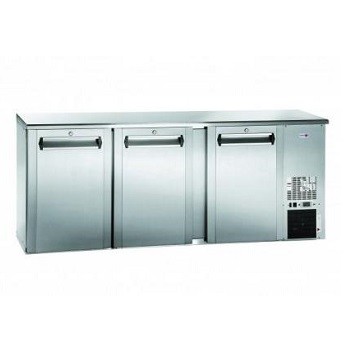 DESSERTE DE BAR ECO LINE 3 PORTES PLEINES INOX GAMKO